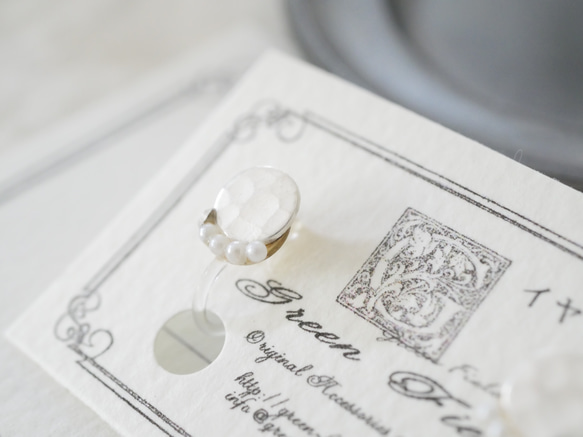 穿孔耳環之類的耳環 * 圓形和珍珠耳環（銀） 第2張的照片
