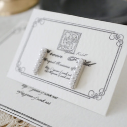 小珍珠棒狀耳環（銀色） 第2張的照片