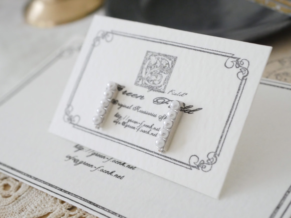 小珍珠棒狀耳環（銀色） 第2張的照片