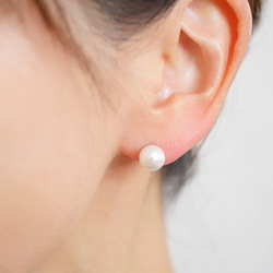 珍珠 2way 耳環（圓形）銀色 第4張的照片