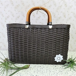 黒茶色（焦茶）のかごバッグ かごバッグ mon 通販 3883686｜Creema