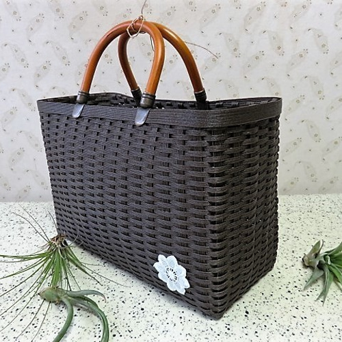 黒茶色（焦茶）のかごバッグ かごバッグ mon 通販 3883686