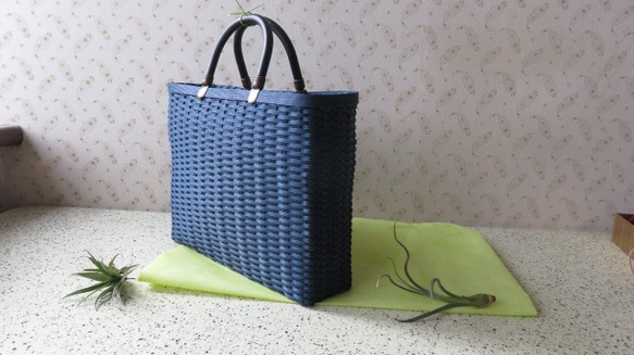 メンズライクな藍色のかごバッグ かごバッグ mon 通販 4908268｜Creema