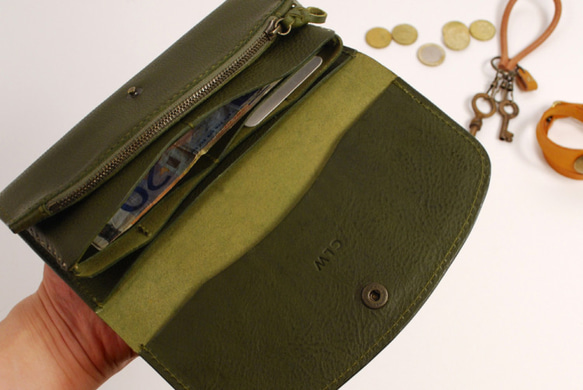 雪般的品階錢包包-L（HL）[綠色] 第4張的照片