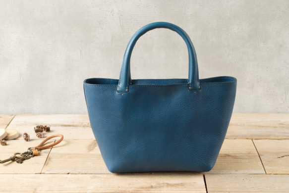 レザーミニトートバッグ lmtt-S ［ブルー］ 1枚目の画像