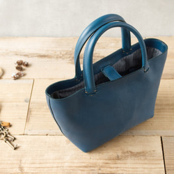 レザーミニトートバッグ lmtt-S ［ブルー］ 2枚目の画像