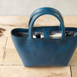 レザーミニトートバッグ lmtt-S ［ブルー］ 3枚目の画像