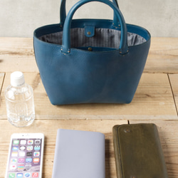 レザーミニトートバッグ lmtt-S ［ブルー］ 4枚目の画像