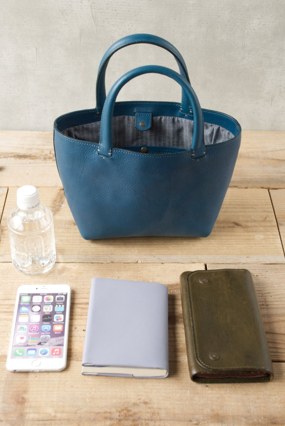 レザーミニトートバッグ lmtt-S ［ブルー］ 4枚目の画像