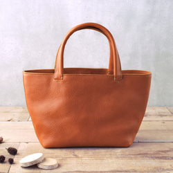 【受注製作】レザーミニトートバッグ lmtt-S ［ブラウン］ 2枚目の画像