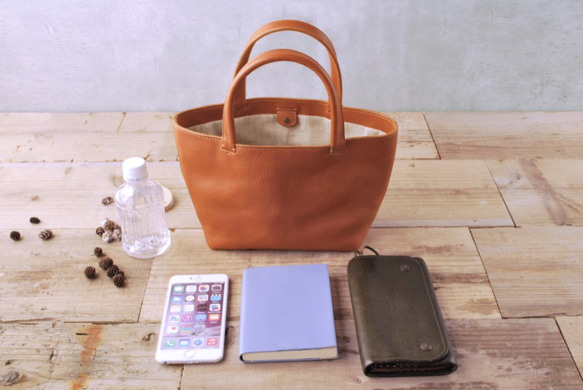 【受注製作】レザーミニトートバッグ lmtt-S ［ブラウン］ 4枚目の画像