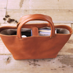 【受注製作】レザーミニトートバッグ lmtt-S ［ブラウン］ 5枚目の画像