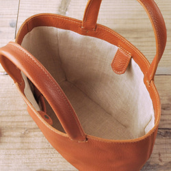 【受注製作】レザーミニトートバッグ lmtt-S ［ブラウン］ 7枚目の画像