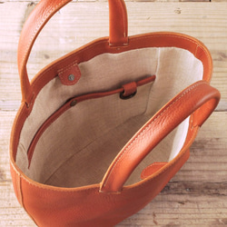 【受注製作】レザーミニトートバッグ lmtt-S ［ブラウン］ 8枚目の画像