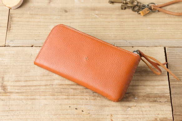 【受注製作】Lジッパー財布 lzw-02 [ブラウン] 1枚目の画像