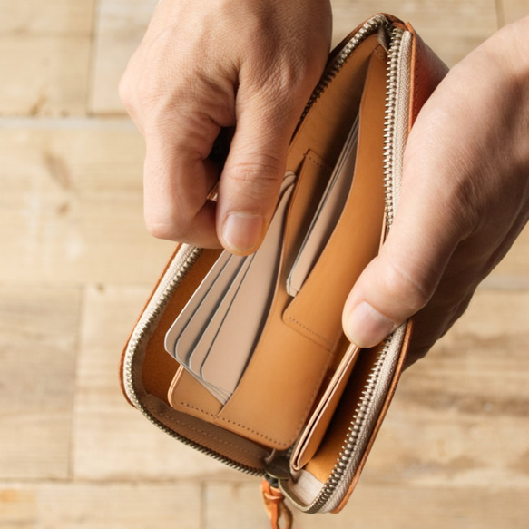 【受注製作】Lジッパー財布 lzw-02 [ブラウン] 8枚目の画像