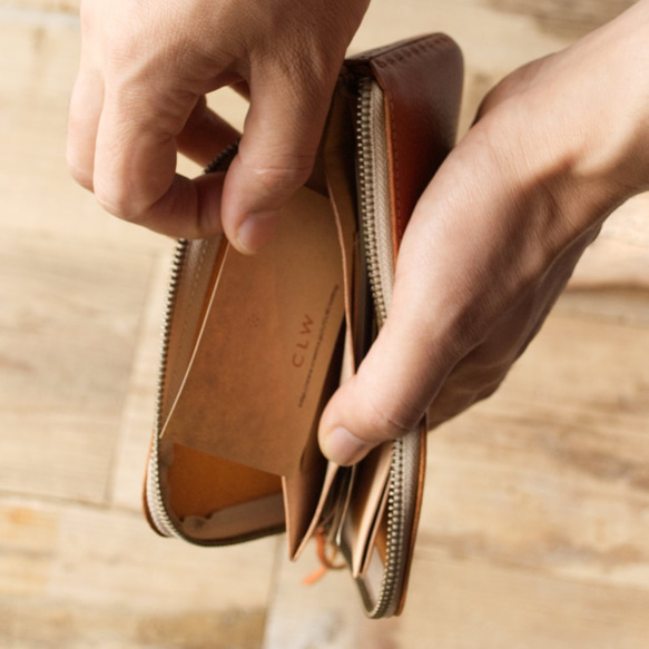 【受注製作】Lジッパー財布 lzw-02 [ブラウン] 9枚目の画像