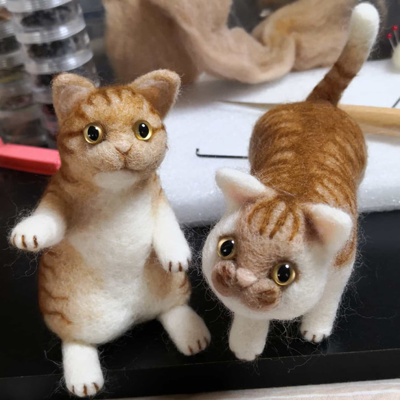 大量入荷 ☆オーダー受注制作☆ 猫 羊毛フェルト 3046185 通販 なるさん 羊毛フェルト