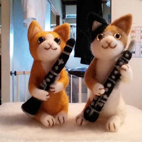 受注制作 楽器ねこ 羊毛フェルト 羊毛フェルト なるさん 通販 5181870