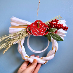 2026年 お正月 しめ縄飾り －鶴モチーフ－ しめ縄・しめ飾り 書家SAKI