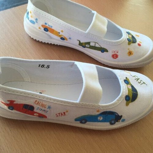 お名前入れ無料♪オーダーメイド♪デコパージュ上履き♪クルマ その他