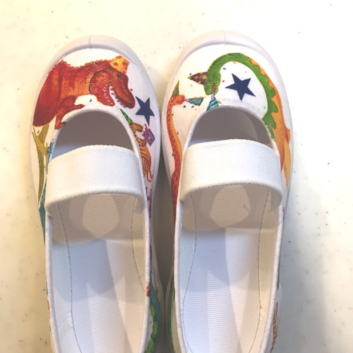 お名前入れ無料♪オーダーメイド♪デコパージュ上履き♪恐竜 その他  