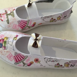 お名前入れ無料♪オーダーメイド♪デコパージュ上履き♪クルマ その他