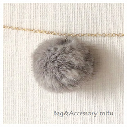 Rabbit Fur Bag Charm◆mix gray◆ 2枚目の画像