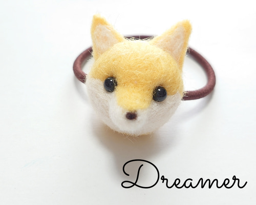 きつねさん 羊毛フェルト ヘアゴム キツネ 羊毛フェルト りー 通販