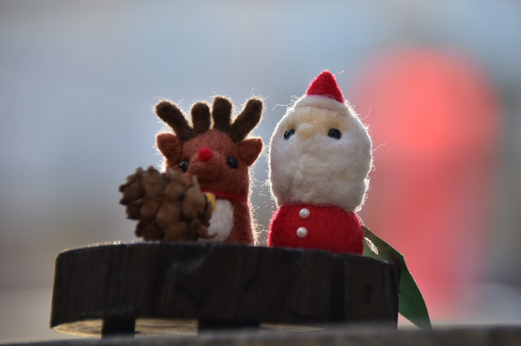 サンタさんトナカイさん クリスマス 羊毛フェルト 2枚目の画像