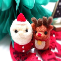 サンタさんトナカイさん クリスマス 羊毛フェルト 3枚目の画像