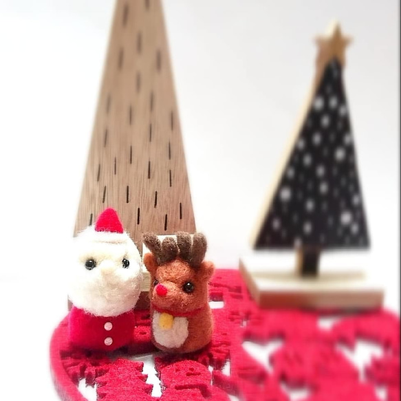 サンタさんトナカイさん クリスマス 羊毛フェルト 4枚目の画像