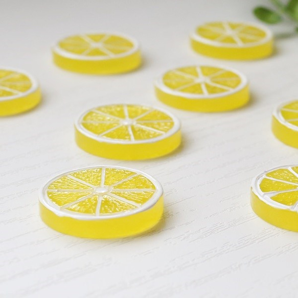 【5個】NEW 柑橘系のデコパーツ（レモン） 3枚目の画像