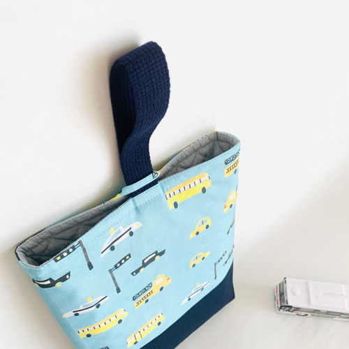 はる　手提げ　上履き袋　お着替え袋　ボーダー×ブルー上履き袋 はる様専用 手提げ 上履き袋 お着替え袋 ボーダー×ブルー上履き