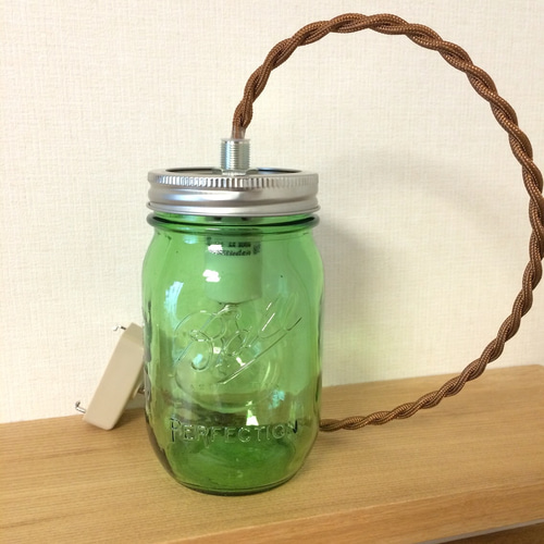 ランプ メイソンジャー 木製 インテリアライト ランプ メイソンジャー