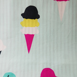 《受注製作》大きめお弁当巾着・コップ巾着set (ランチset)  【アイスクリーム】 5枚目の画像