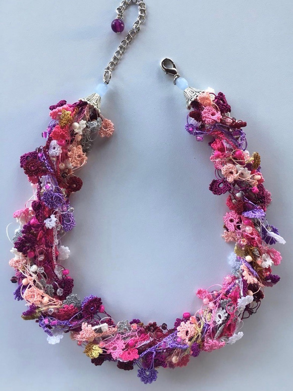 Bijou Embroidery Necklace Flower Jewel 漿果 第2張的照片