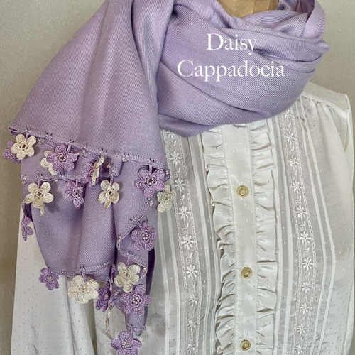 お花さ刺繍ストール フラワー刺しゅう ストール 花モチーフの大判ストール ローズ 白