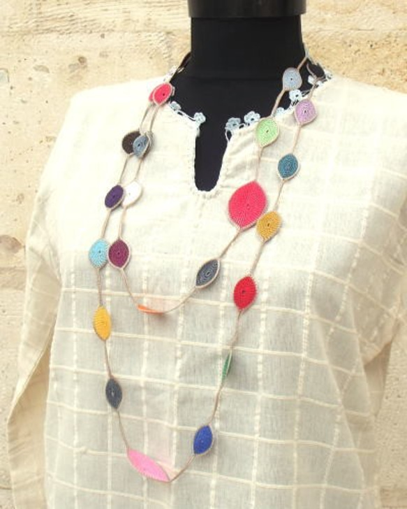 現代刺繡蕾絲項鍊&lt;Shizuku&gt;組合 第2張的照片
