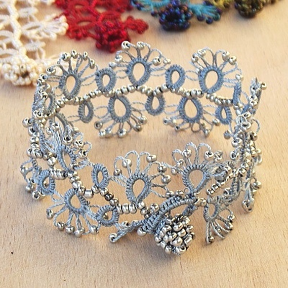 タティングレース スモールフラワー ブレスレット＜全10色