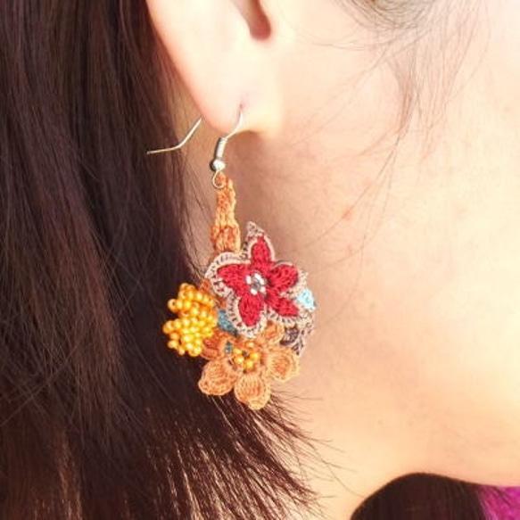 Tuoya刺繡珠寶耳環&lt;所有2種顏色&gt; 第3張的照片