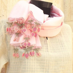 蕾絲花朵Pashmina攤檔淺粉紅色[PS123] 第3張的照片