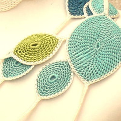 蕾絲針織套索“水滴”檸檬色和藍色 第2張的照片