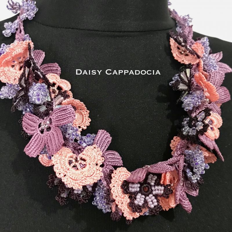 トゥーオヤ　ネックレス「ビジュー」ピンク＆パープル　 [BJPAP]