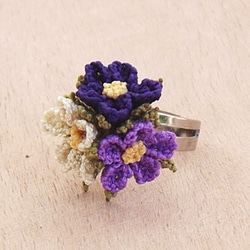 三花刺繡的環&lt;Eneoya的5色&gt;櫻花自由尺寸 第4張的照片