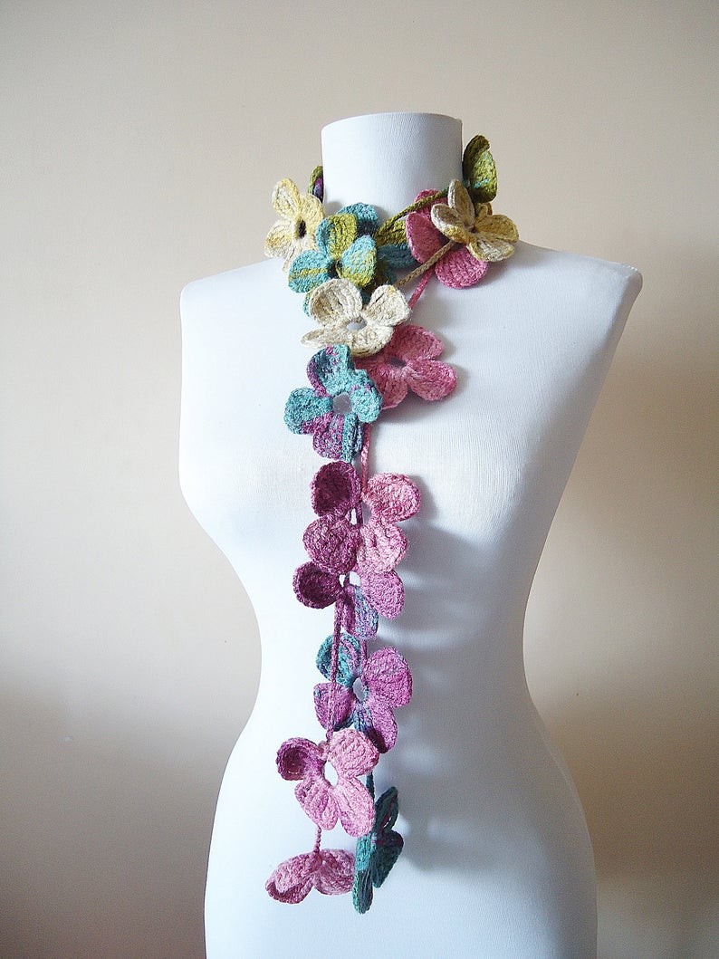 クローバーのマフラー　ピンクミックス