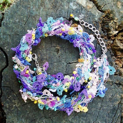 Bijou Embroidery Necklace Flower Jewel 薰衣草 第2張的照片