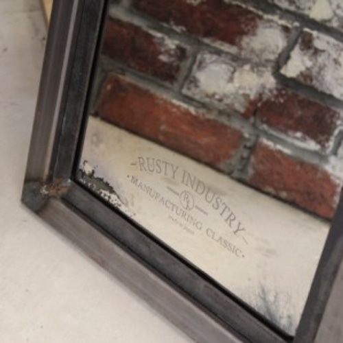 アイアン アンティーク加工ミラー（化粧台鏡） IRON ANTIQUE