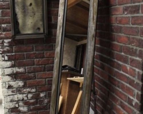 アイアン アンティーク加工ミラー（姿見サイズ） IRON ANTIQUE MIRROR