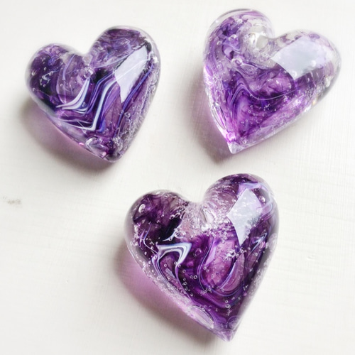 ハートペーパーウエイト パープル☆ご注文前に在庫のお問い合わせを